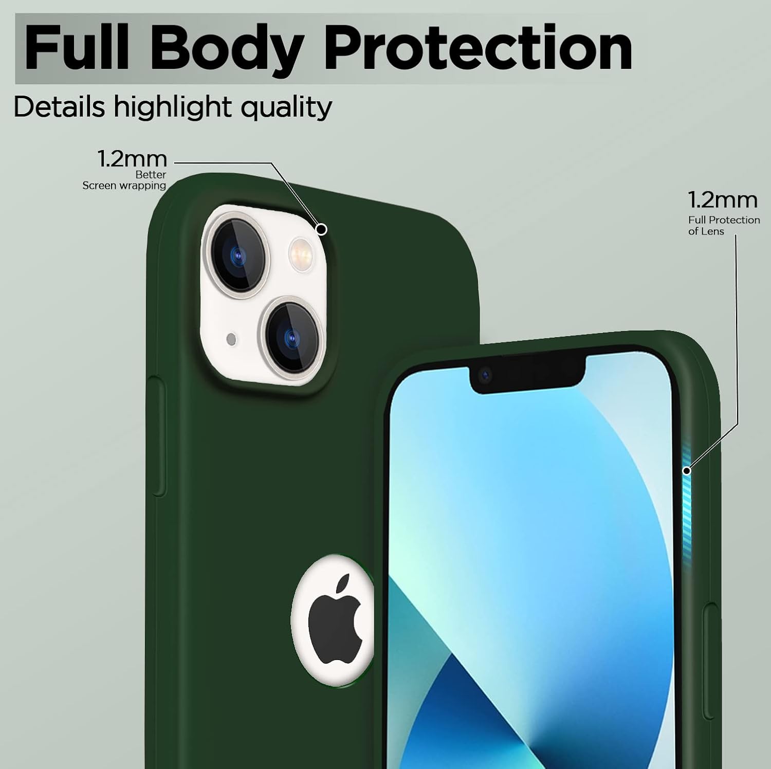 Pikkme iPhone 13 Mini Super Soft Silicone Back Cover (Atrovirens)