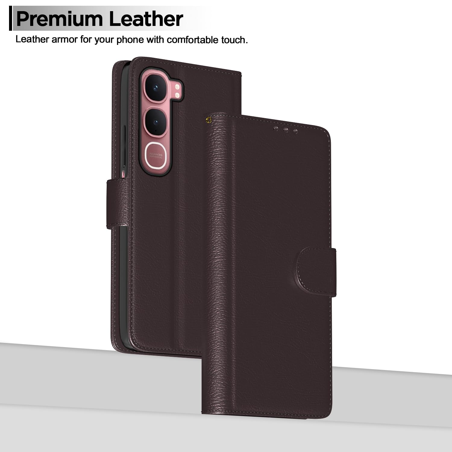 Pikkme Vivo Y31 5G Wallet coffee flip case – photo 2
