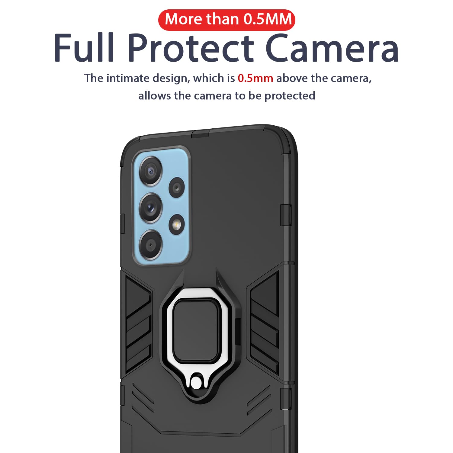 Pikkme Samsung Galaxy A52 / Samsung Galaxy A52s D5 Tough Armor Back Cover | Black