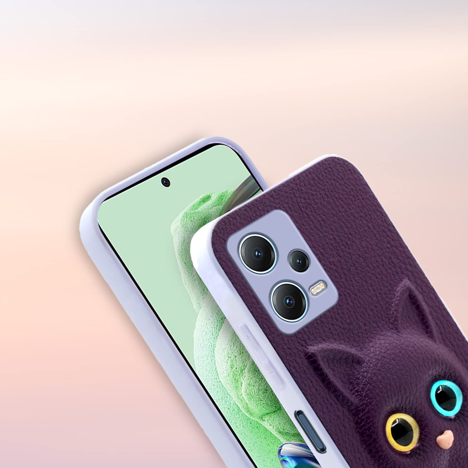 Pikkme Poco X5 5G / Redmi Note 12 5G Kitty Back Cover (Purple)
