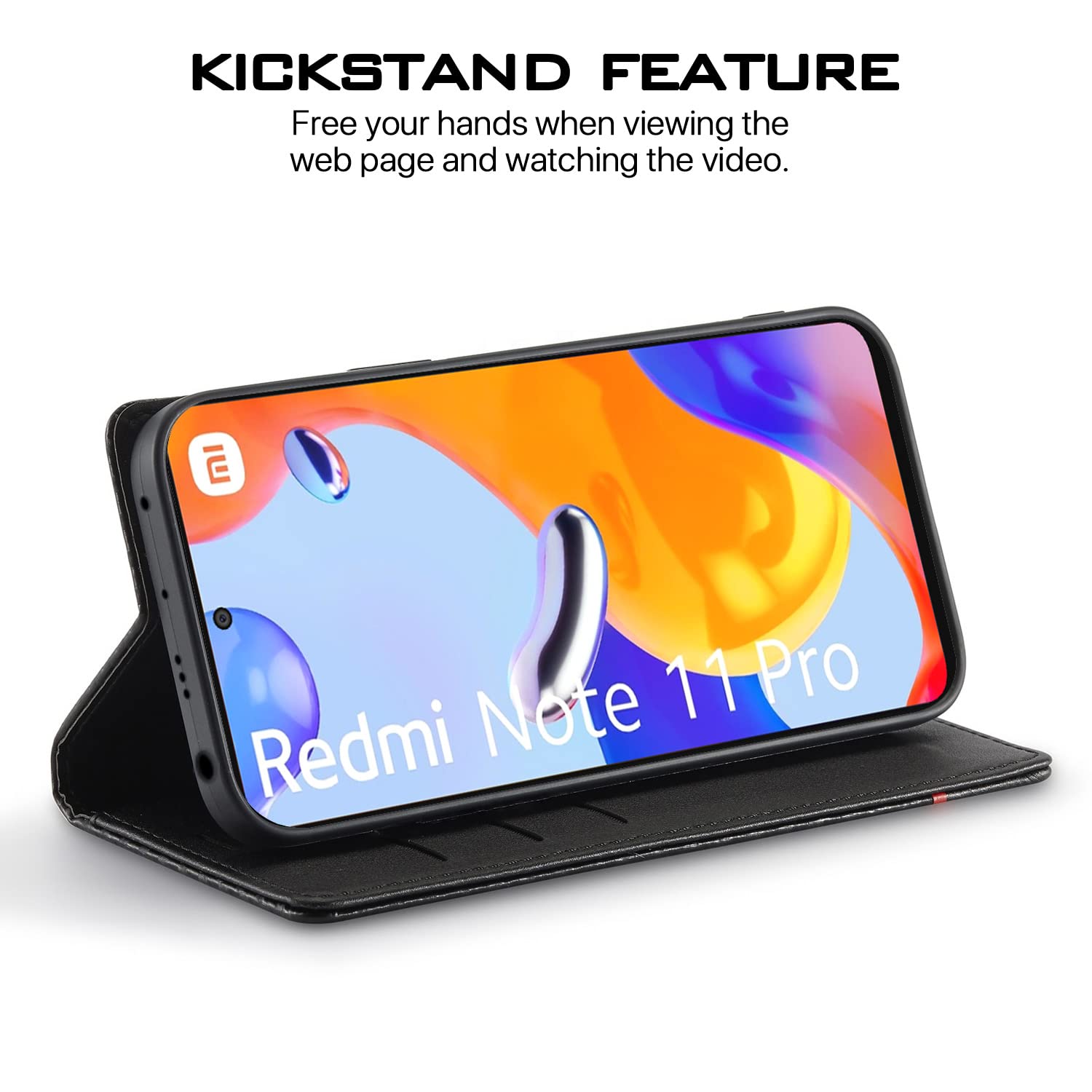 Pikkme black mobile flip cover for Redmi Note 11 Pro/Note 11 Pro Plus 5G – photo 5