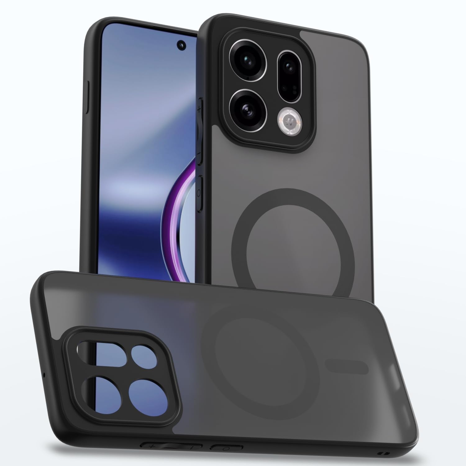 Black smoke mag-safe mobile cover for Oppo Find X9 5G – Pikkme