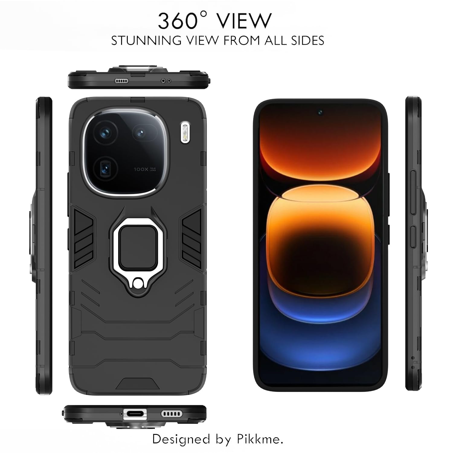 Pikkme iQOO 12 5G D5 Tough Armor Back Cover | Black