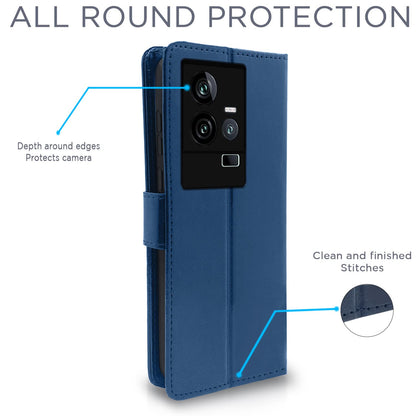 Pikkme iQOO 11 5G Wallet blue flip cover – photo 4
