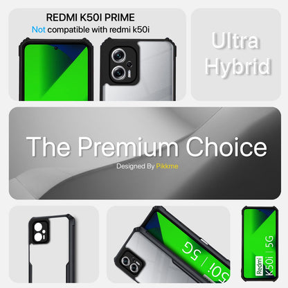 Black Hybrid mobile back cover for Redmi K50i 5G – Pikkme – photo 2