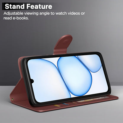 Realme C100x Wallet flip case in brown by Pikkme – photo 3