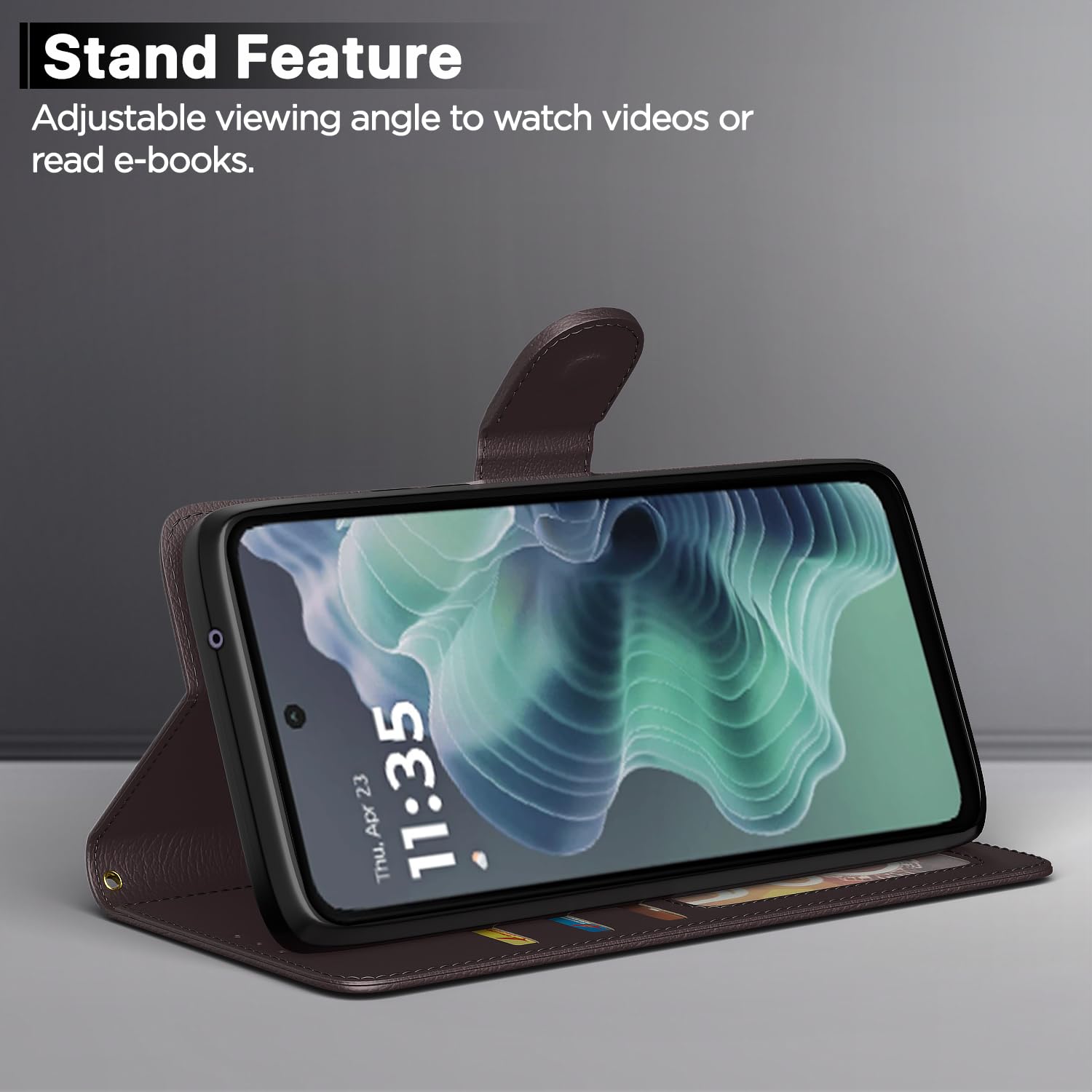 Pikkme Moto G35 5G coffee flip cover – photo 3