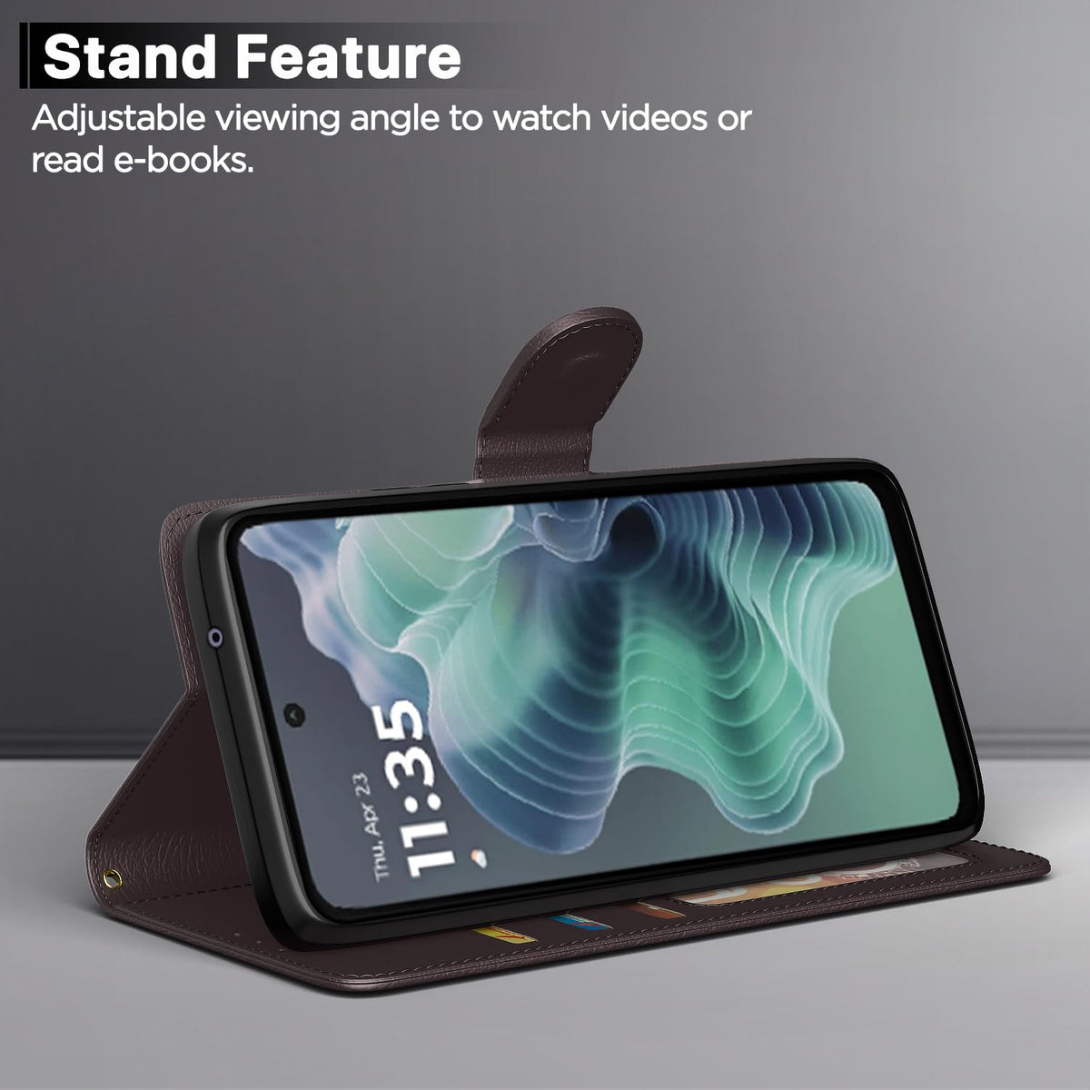 Pikkme Moto G35 5G coffee flip cover – photo 3