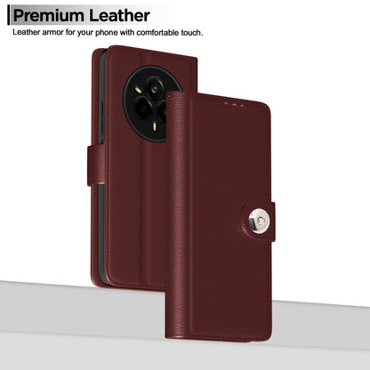 Pikkme brown Button wallet flip cover for Realme 14 Pro 5G – photo 2