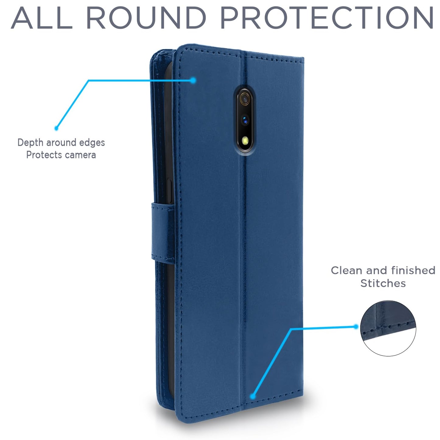 Pikkme Realme X Vintage Back Cover (Blue)