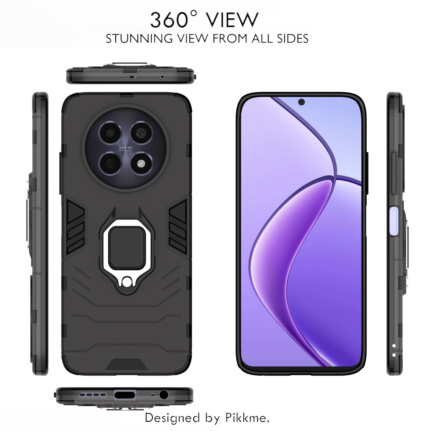 Pikkme Realme Narzo 70x 5G/N65/13/12/12X 5G/C65 black mobile back cover – photo 3