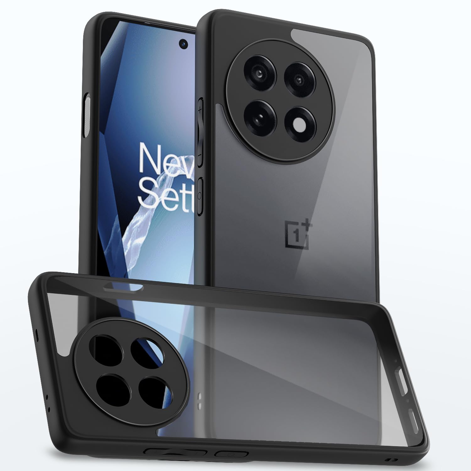 OnePlus 13R 5G Hybrid mobile cover in black by Pikkme