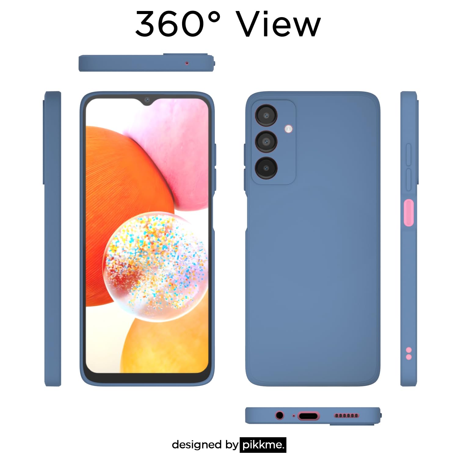 Pikkme Samsung Galaxy A14 4G / A14 5G  Liquid Silicone Back Cover (Aqua Blue)
