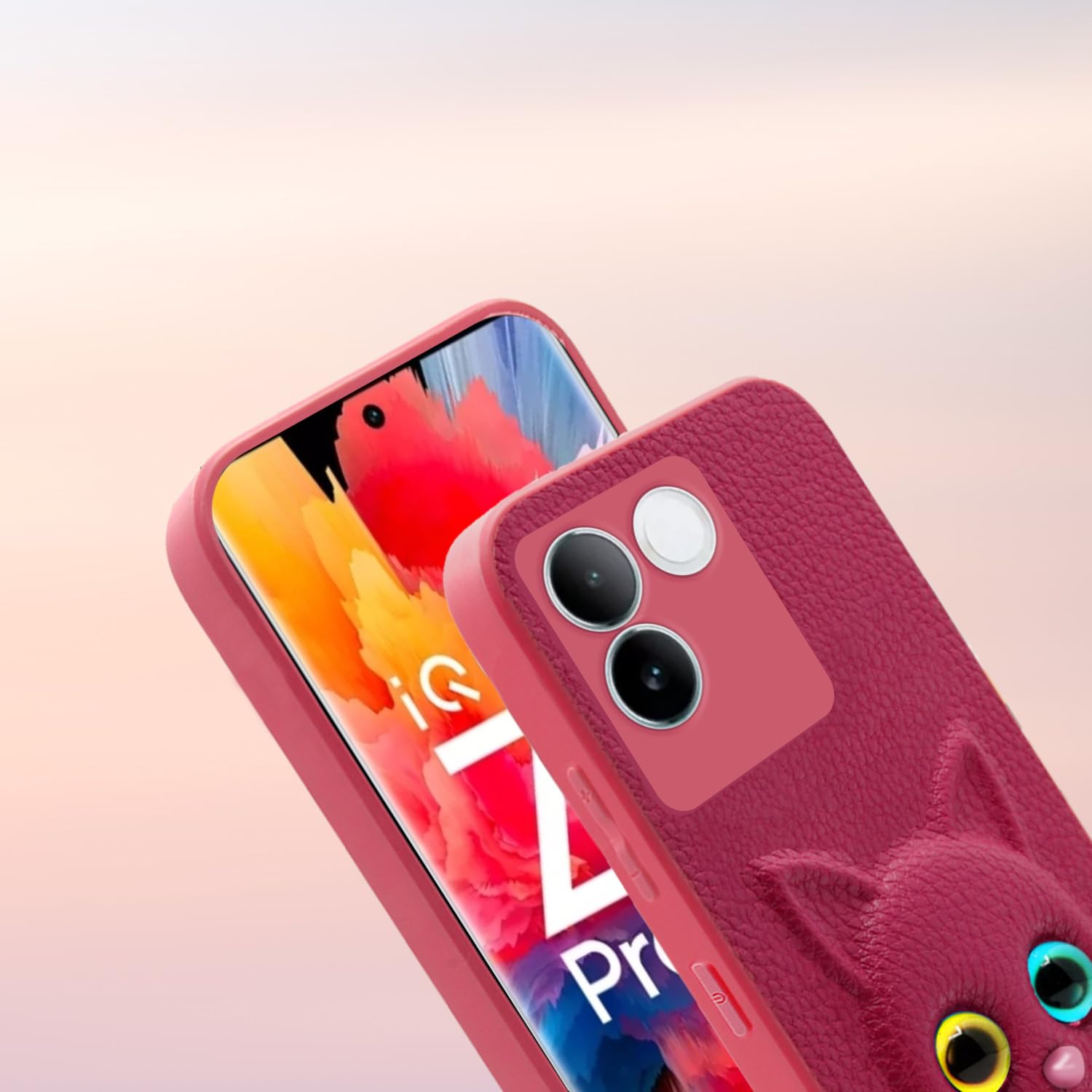 Pikkme iQOO Z7 Pro 5G Kitty Back Cover (Pink)