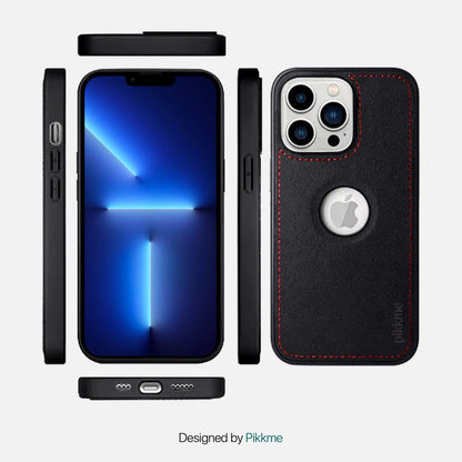 Black Leather phone cover for iPhone 13 Pro – Pikkme – photo 4