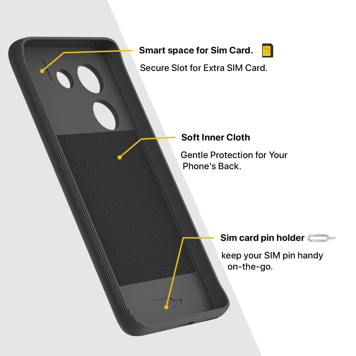 Pikkme Vivo T3 Pro 5G / iQOO Z9s Pro 5G Gencase Back Cover (Grey)