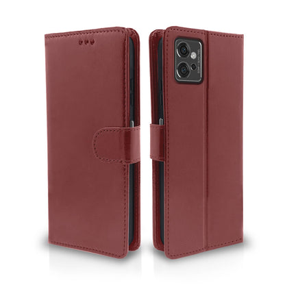 Brown wallet flip cover for Moto G32 – Pikkme