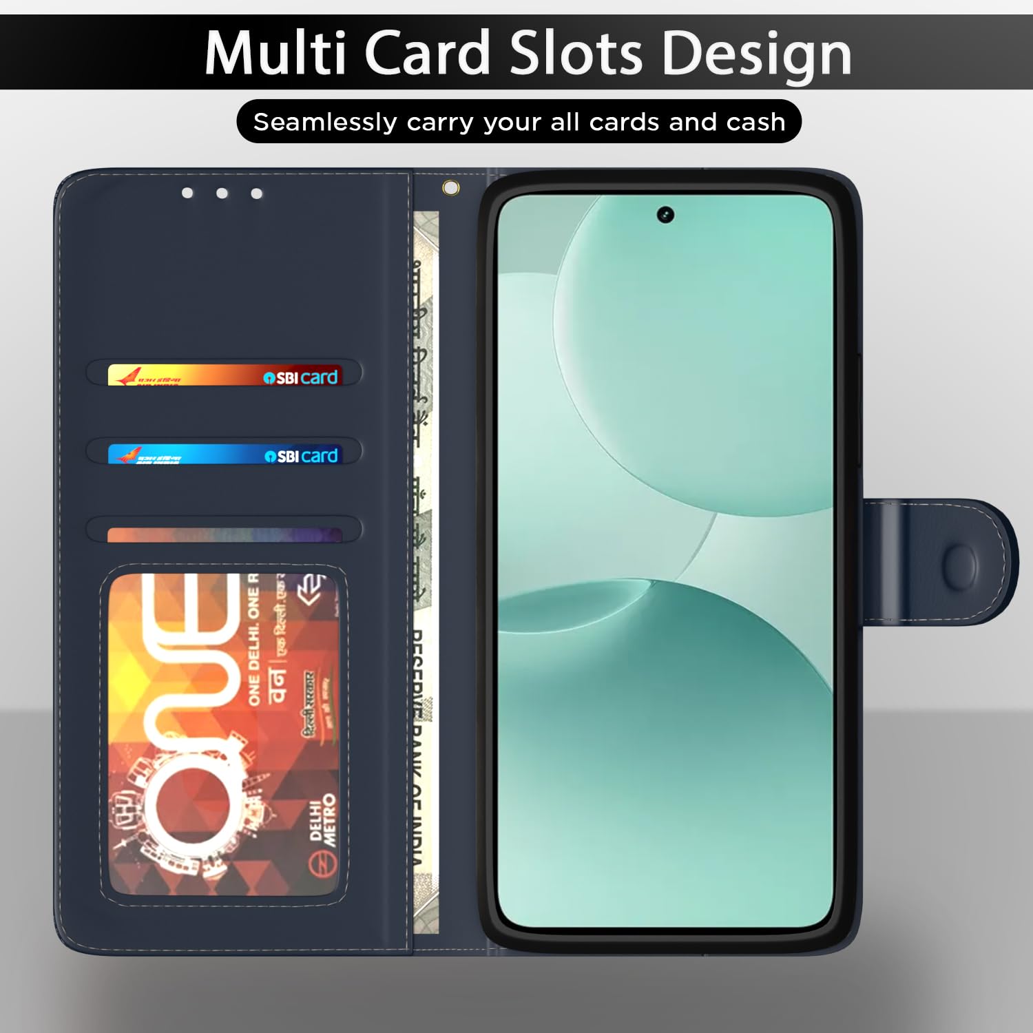 Pikkme blue Wallet flip case for Realme P4x 5G – photo 5