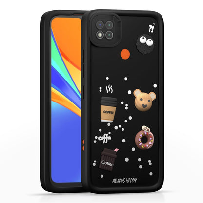 Pikkme  redmi9 Cute Fun Cartoon 3D Bear Silicone Back Cover - Black