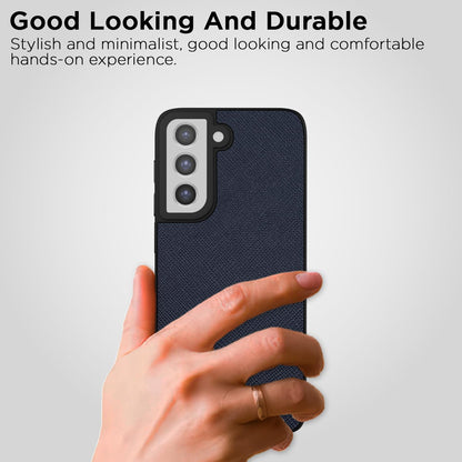Pikkme Samsung Galaxy S21 Fe 5G Vegan Leather Back Cover (Blue)