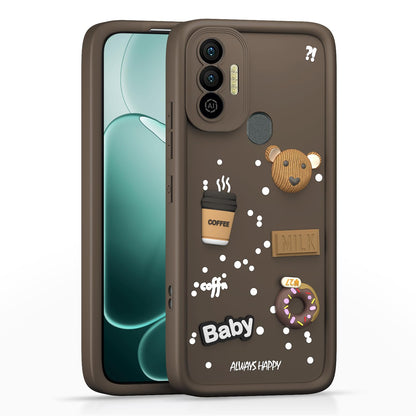 Pikkme Tecno Spark 7/7T/3D brown mobile back cover