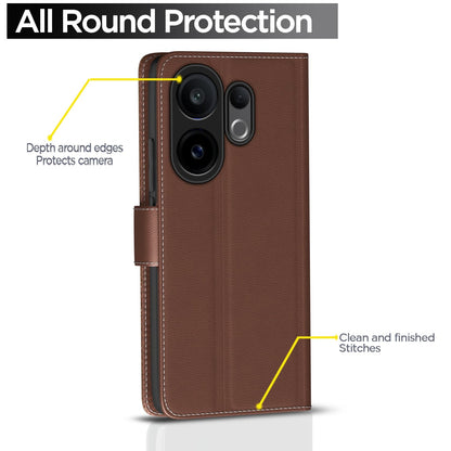 Vivo X200 FE 5G wallet flip cover in tan by Pikkme – photo 4