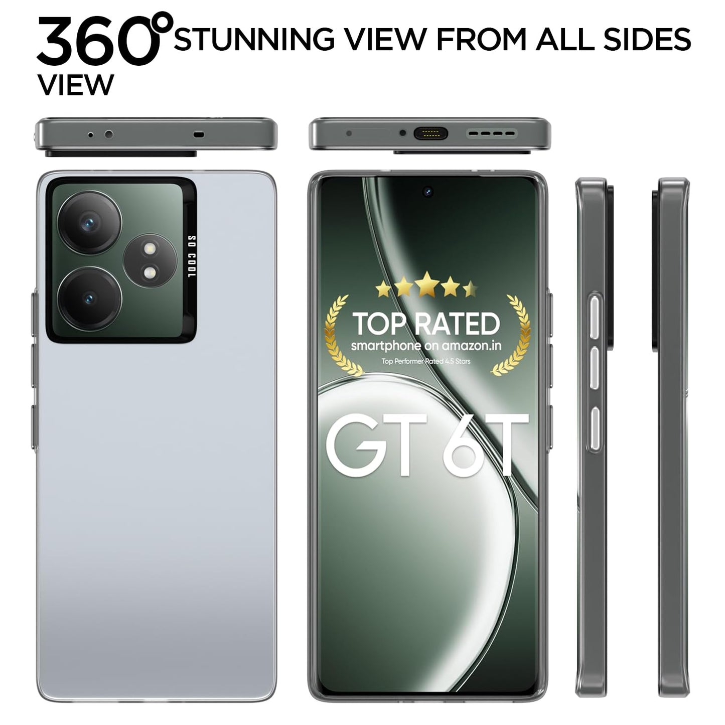 Pikkme Realme GT 6T 5G So Cool Matte Finish Back Cover (Silver)