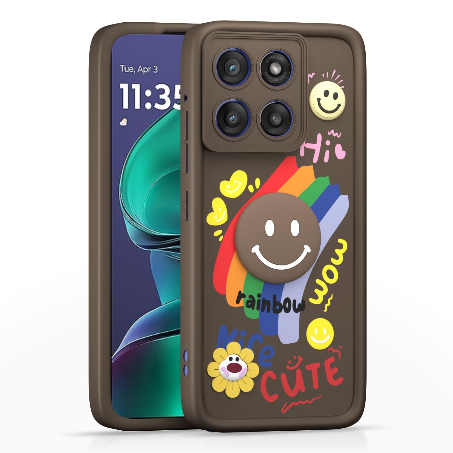Pikkme brown mobile back cover for Moto Edge 60