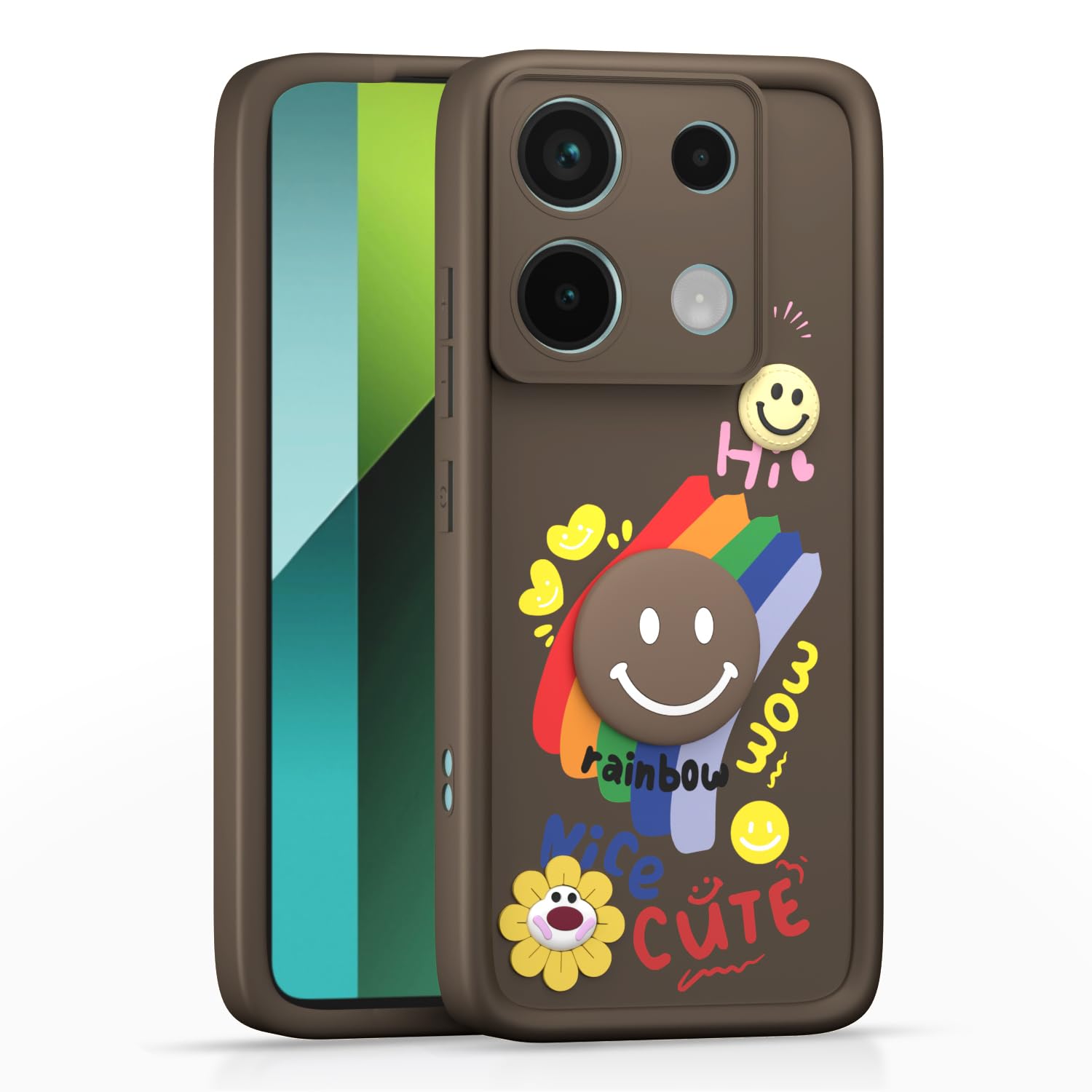 Pikkme Redmi Note 13 Pro/Poco X6 5G Soft Silicone brown mobile back cover