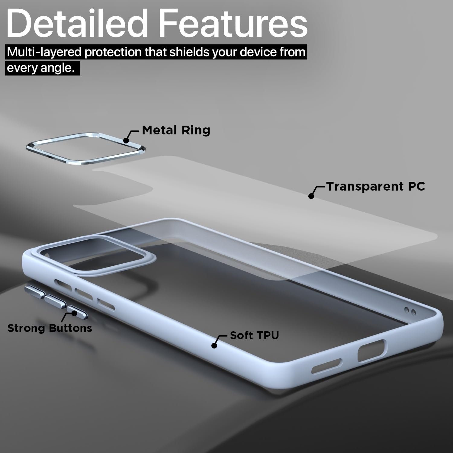 Pikkme Vivo V23 Camring Back Cover (Blue)