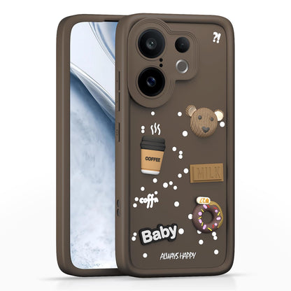 Brown mobile back cover for Vivo X200 FE 5G/3D – Pikkme