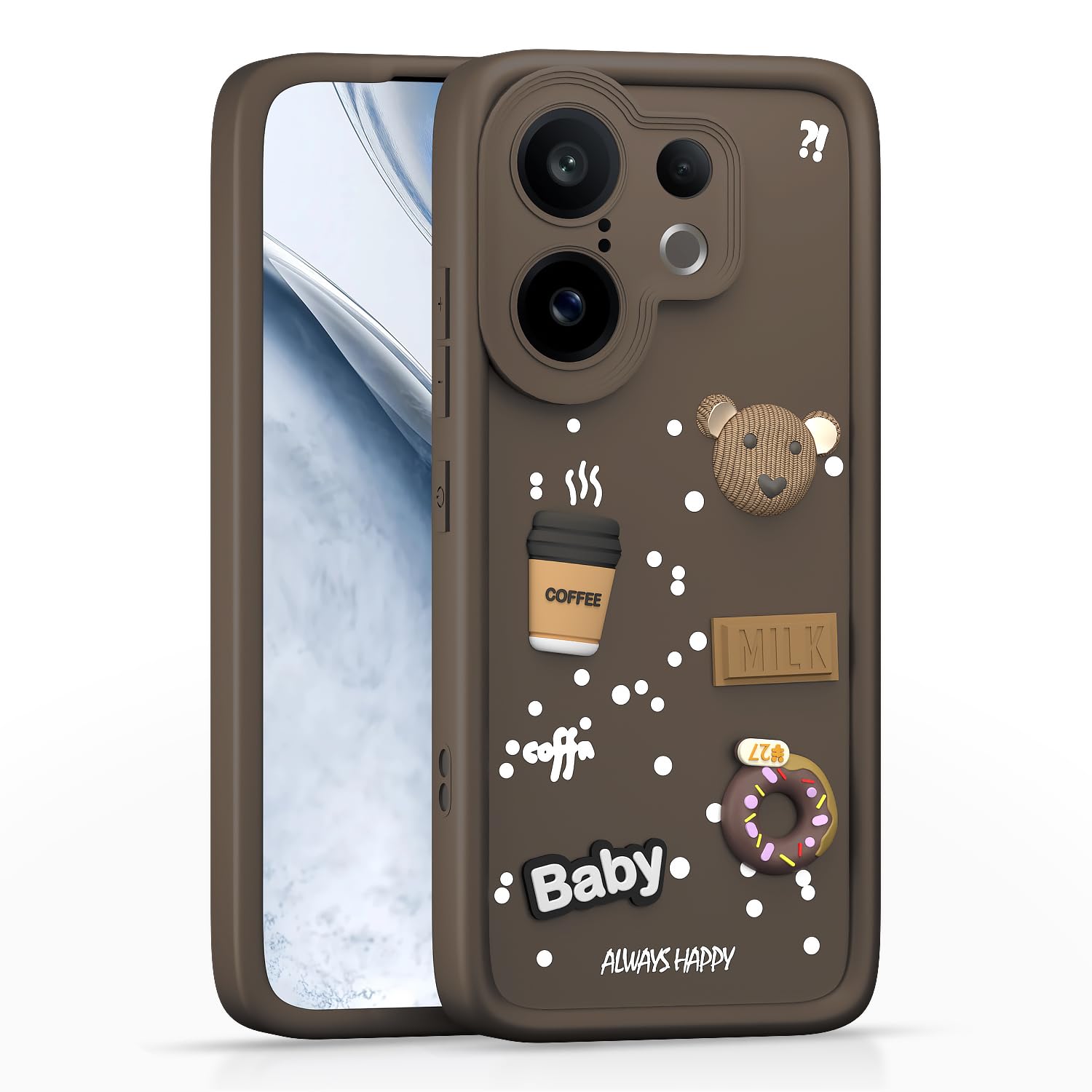 Brown mobile back cover for Vivo X200 FE 5G/3D – Pikkme