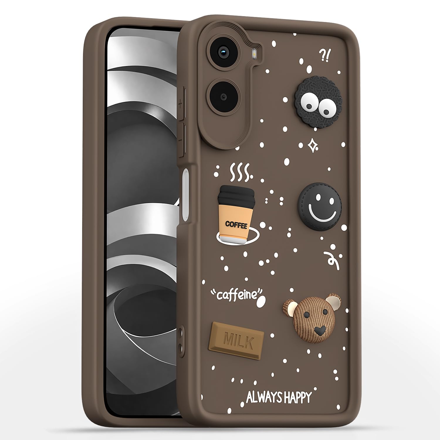 Pikkme brown phone cover for Poco M7 Plus 5G