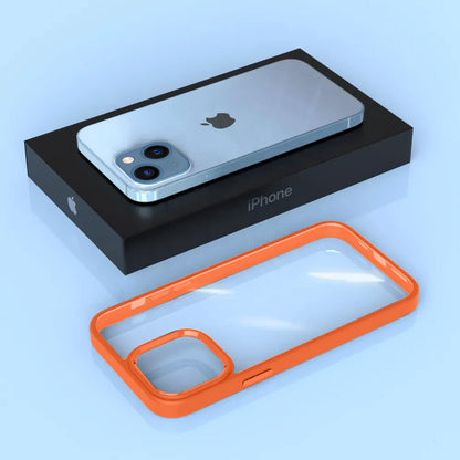 Pikkme iPhone 13 Electroplated Chrome Metal Ring Back Cover (Orange)