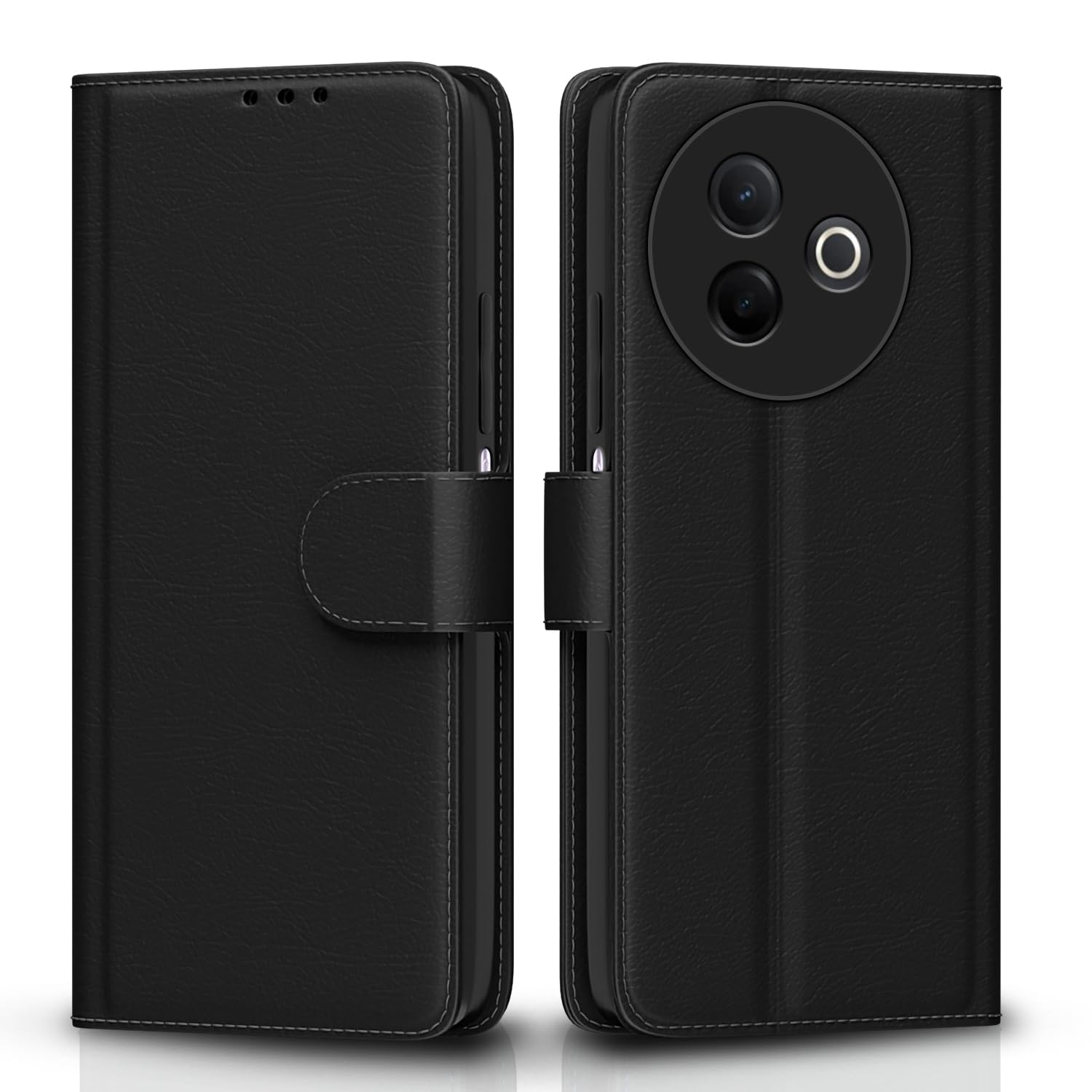 Pikkme Vivo Y39 5G Vintage Flip Cover (Black)