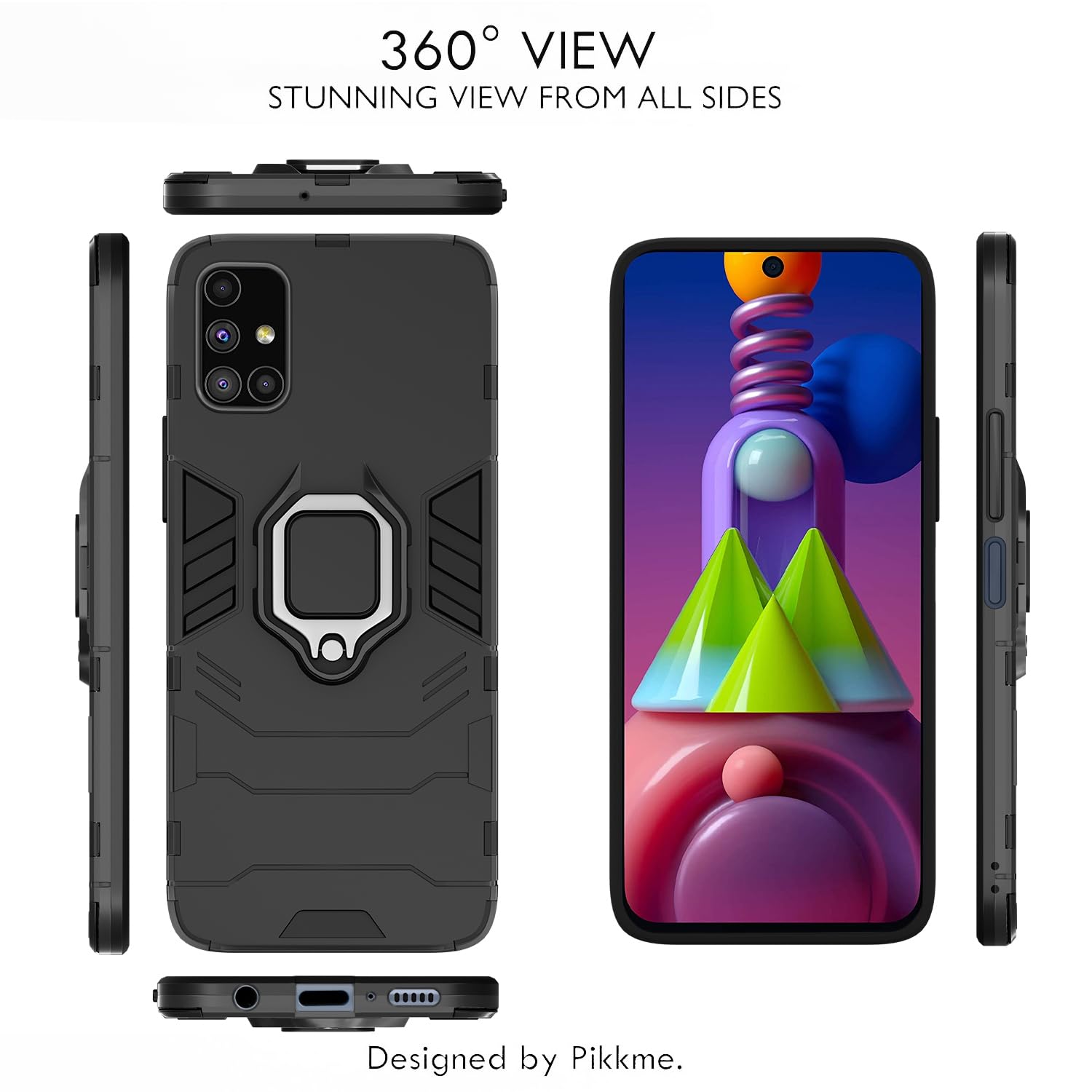 Pikkme Samsung Galaxy M31s D5 Tough Armor Back Cover | Black