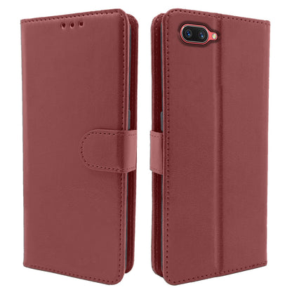 Oppo A3S/Realme C1 Wallet wallet flip cover in brown by Pikkme