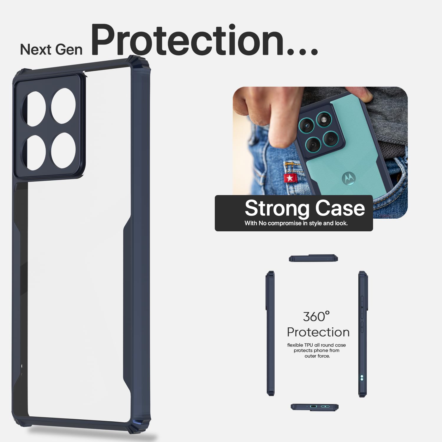 Pikkme Motorola Moto edge 60 fusion Eagle Back Cover (Blue)