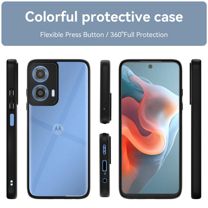 Pikkme Motorola Moto G34 / G45 5G Eagle 2 Shockproof Transparent Sleek Hybrid Armor Back Cover (Black)