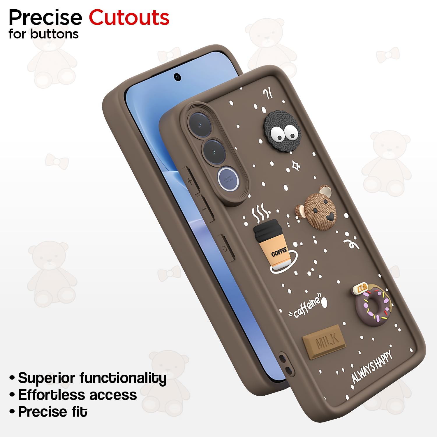 Brown Silicone back cover for Vivo V70 FE 5G/3D – Pikkme – photo 6