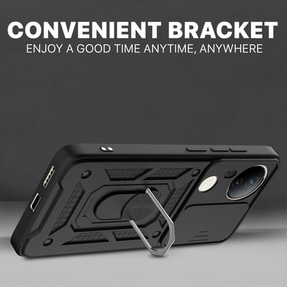 Pikkme Vivo T4 Ultra 5G D10 Tough Armor Back Cover (Black)