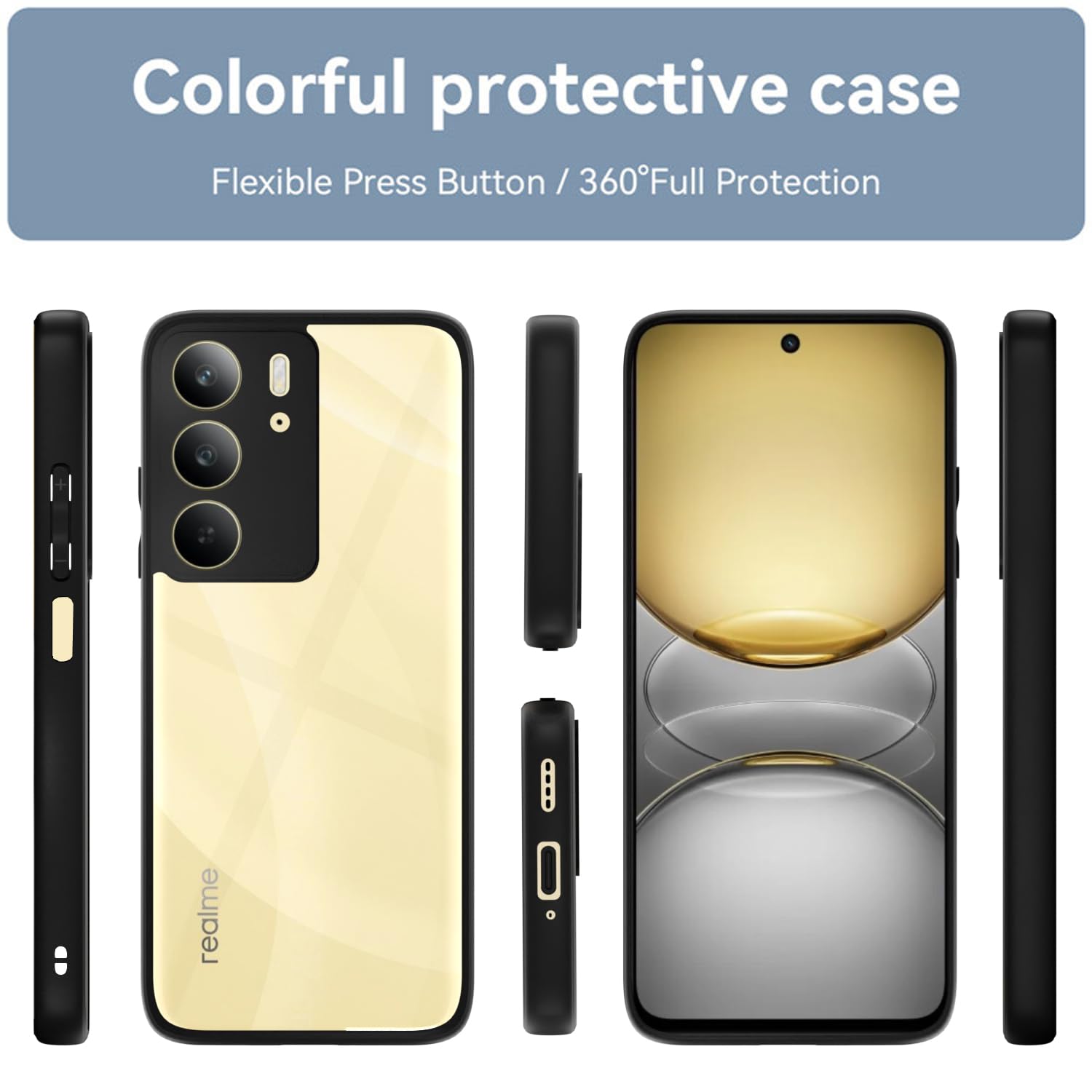 Pikkme Realme C71 Eagle 2 Shockproof Sleek Hybrid Armor Back cover (Black)