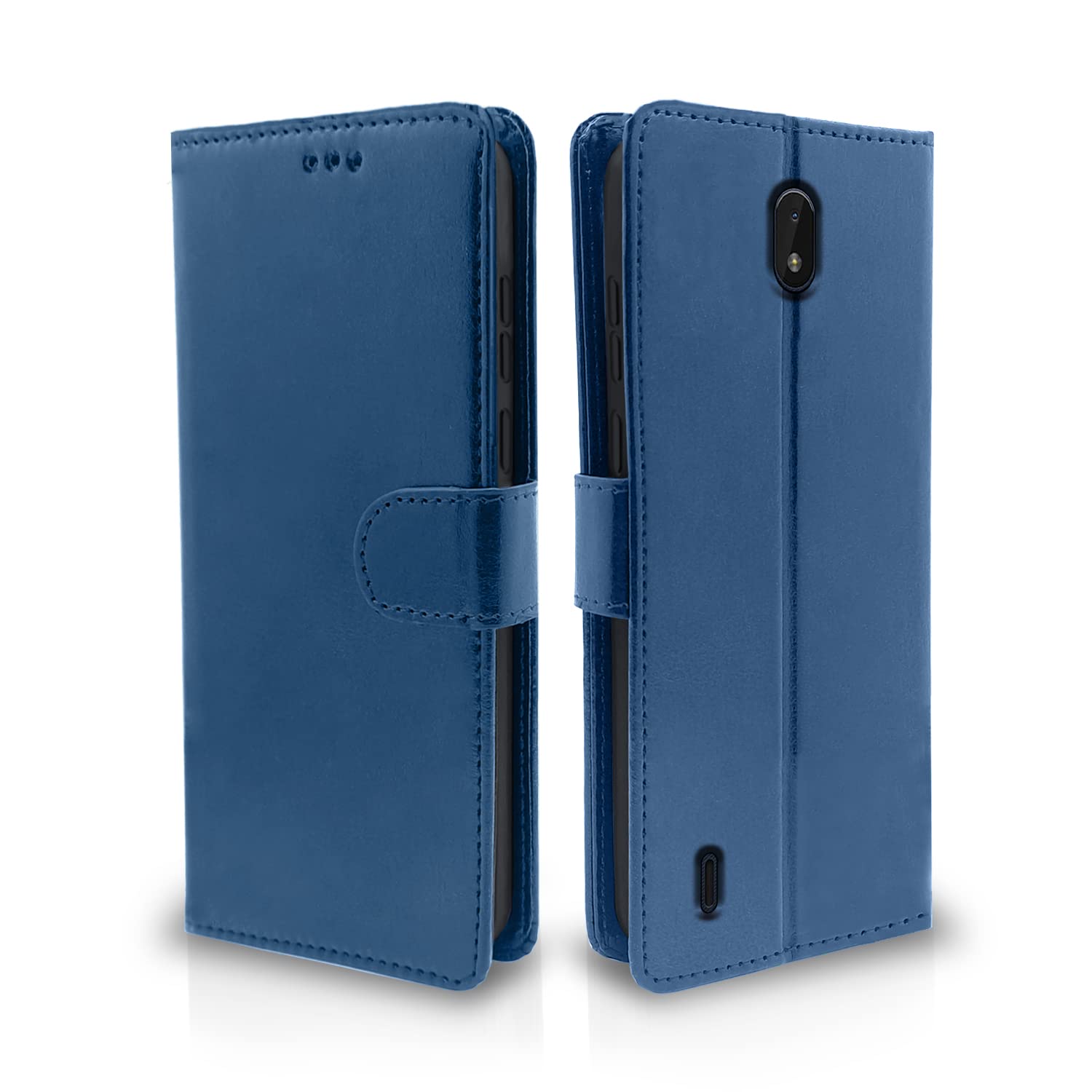 Nokia C01 Plus Magnetic wallet flip cover in blue by Pikkme