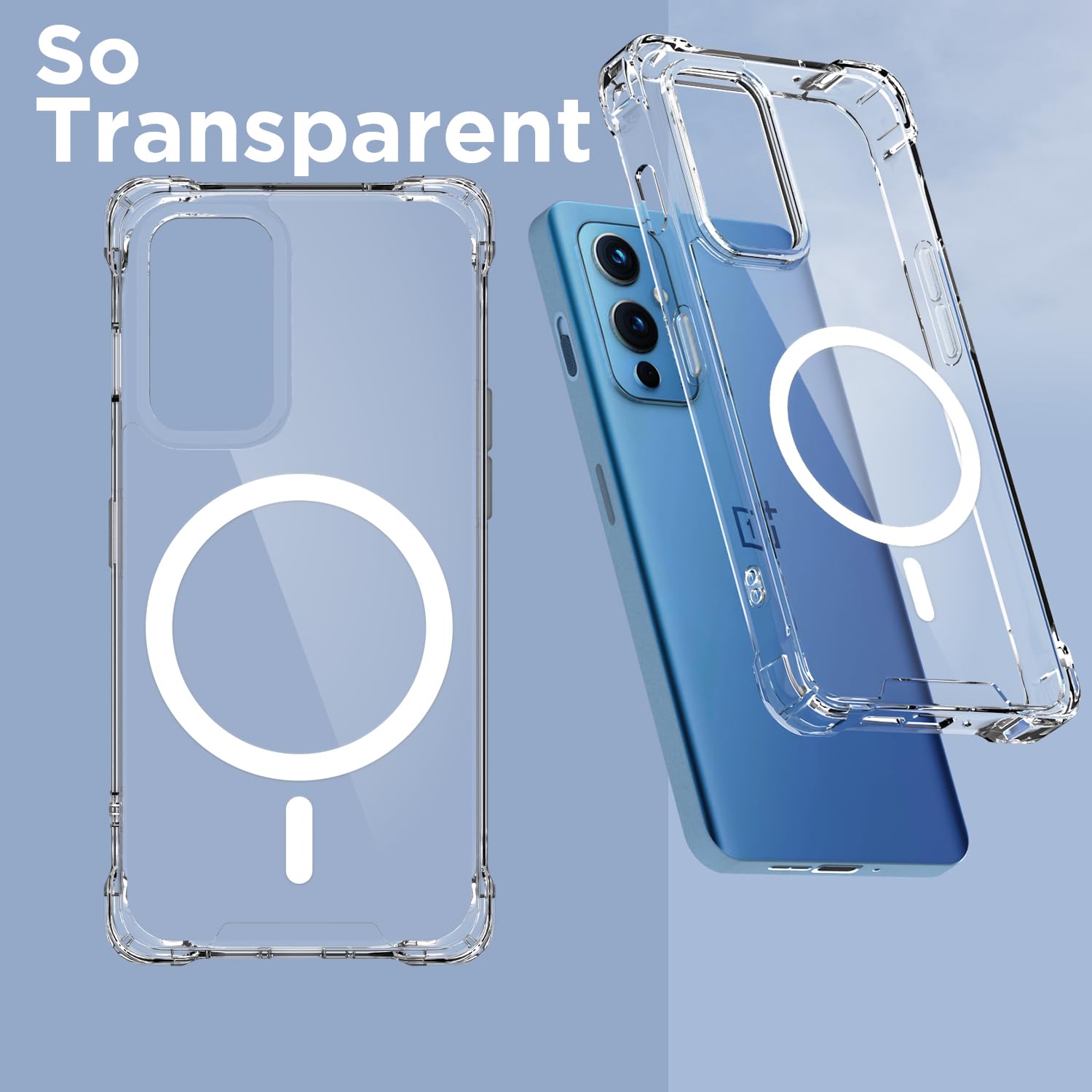 Pikkme transparent mag-safe MagSafe mobile cover for OnePlus 9 – photo 2