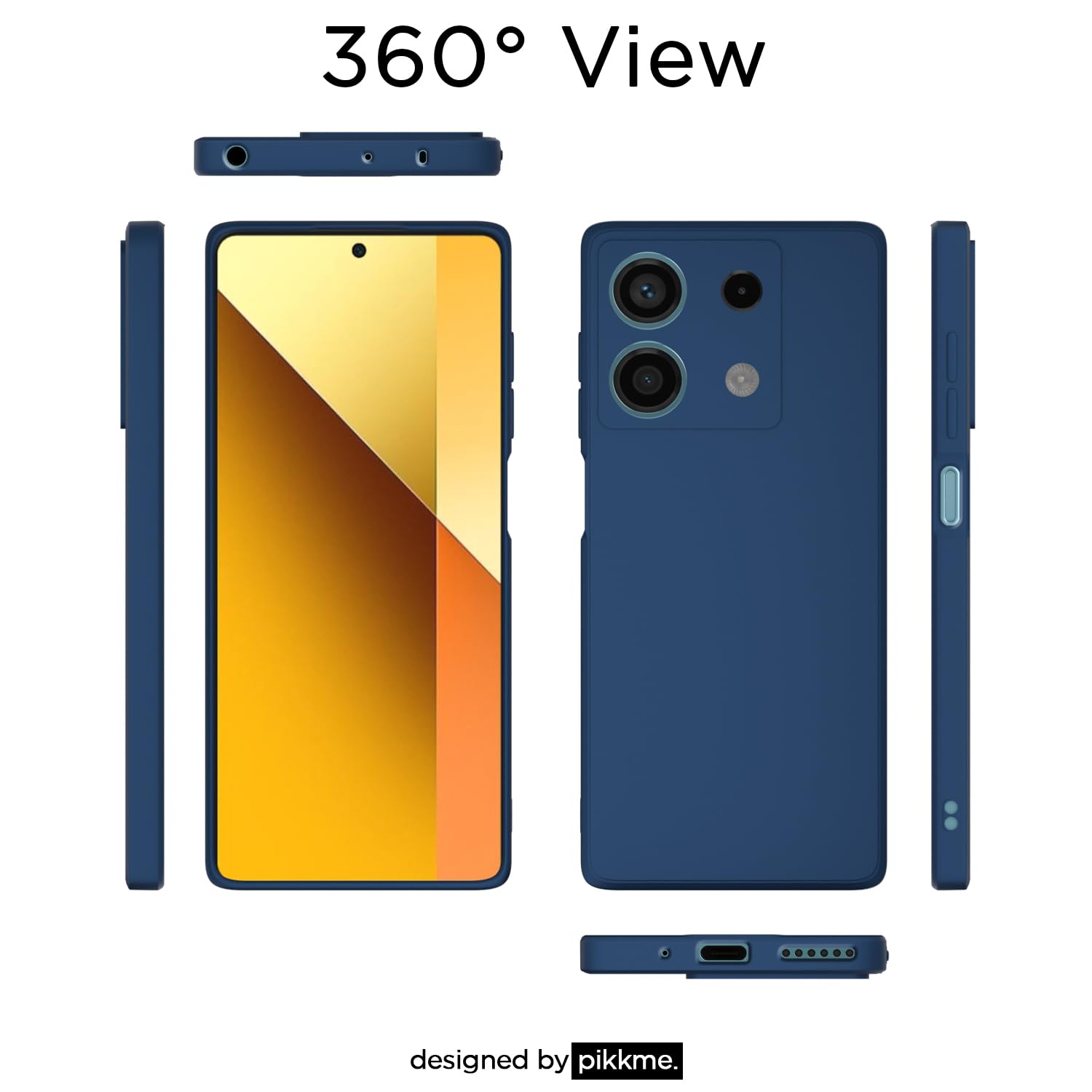 Blue Matte back cover for Redmi Note 13 5G – Pikkme – photo 3