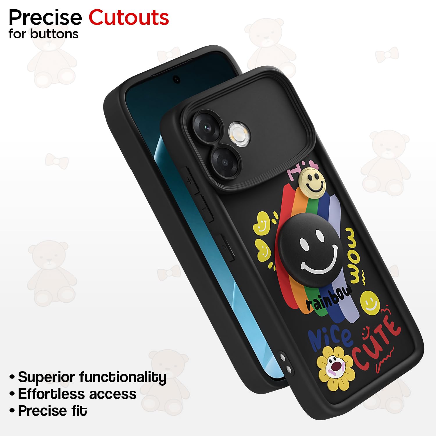 Oppo F33 Pro 5G Soft Silicone back cover in black by Pikkme – photo 6