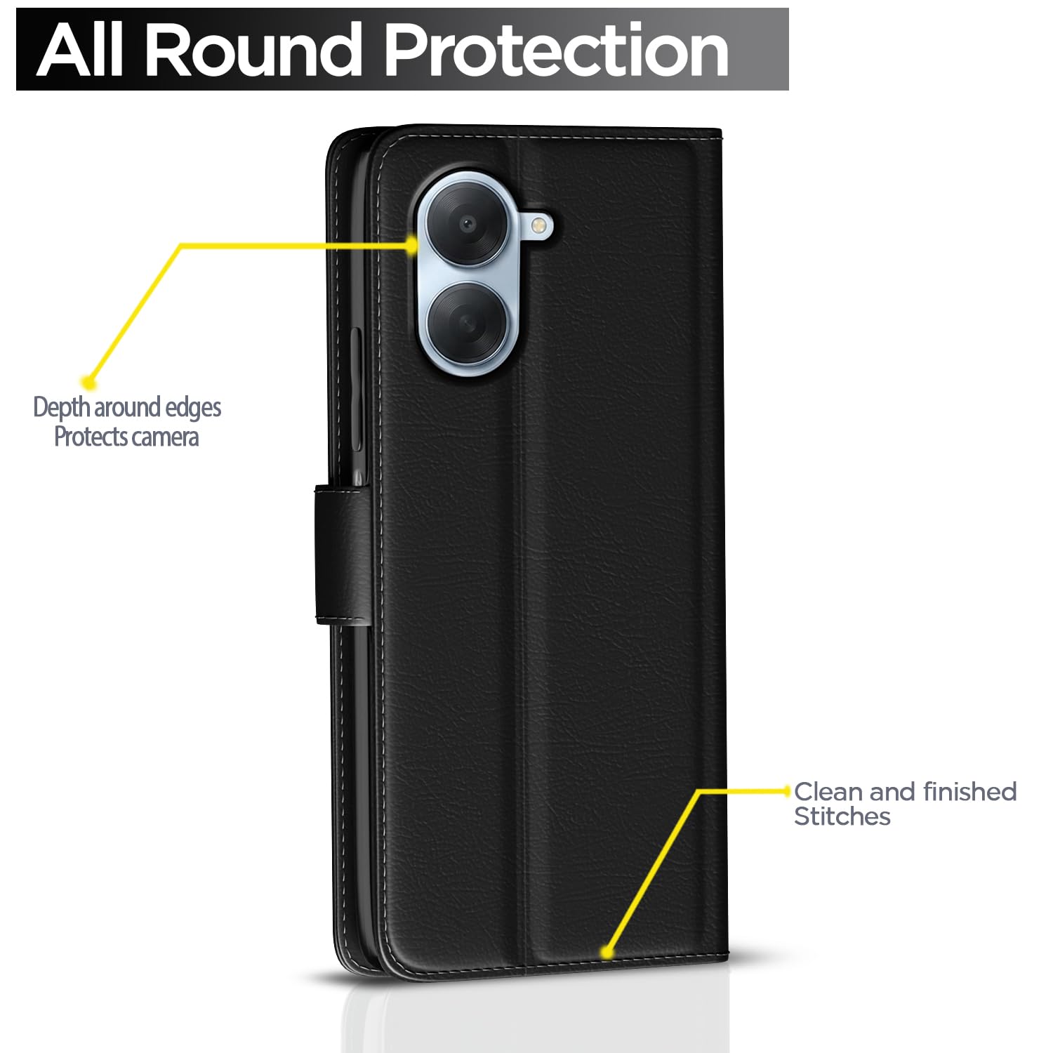 Pikkme Redmi A7 black wallet flip cover – photo 4