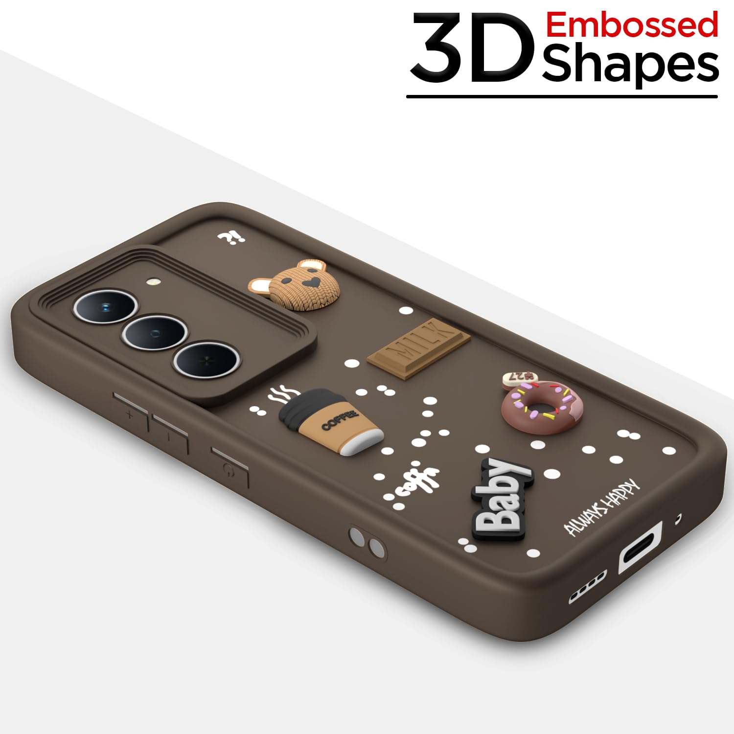 Pikkme Realme Narzo 80x/P3x/14X 5G Silicone brown mobile back cover – photo 3