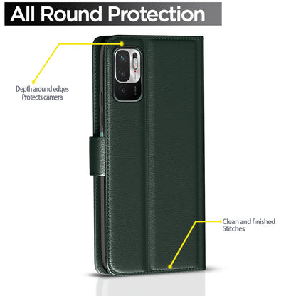 Green wallet flip cover for Redmi Note 10T/Poco M3 Pro 5G – Pikkme – photo 4