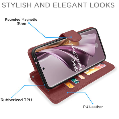 Pikkme Oppo Reno 10 Pro Plus 5G brown flip cover – photo 3